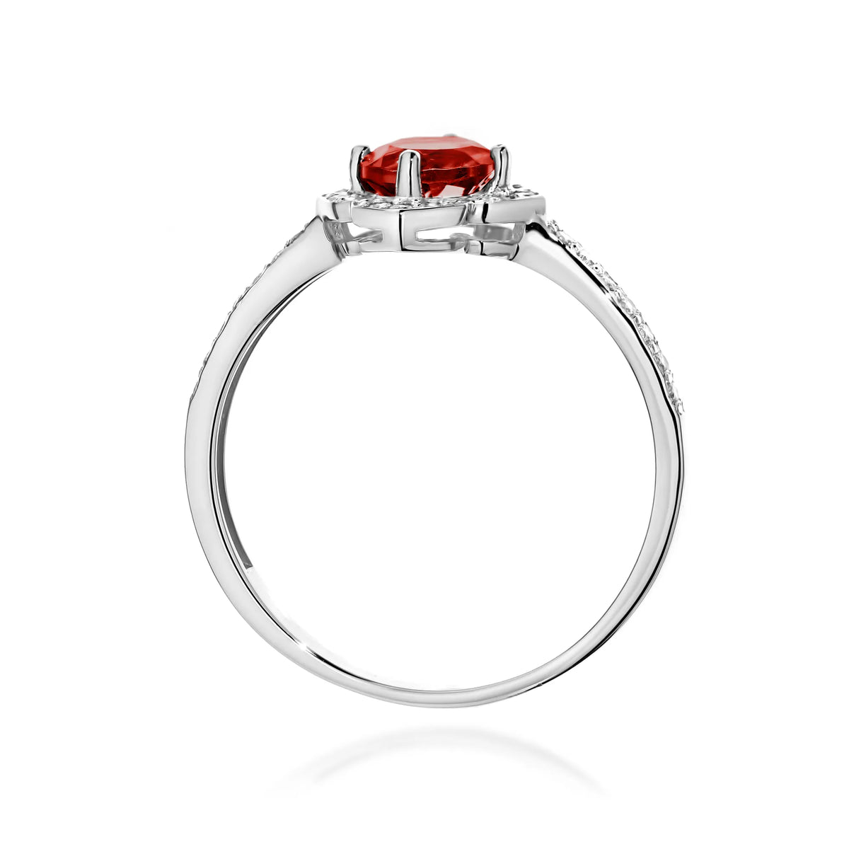 zlatý prsten květina s 0,60ct granátem a diamanty w0603-gar-01