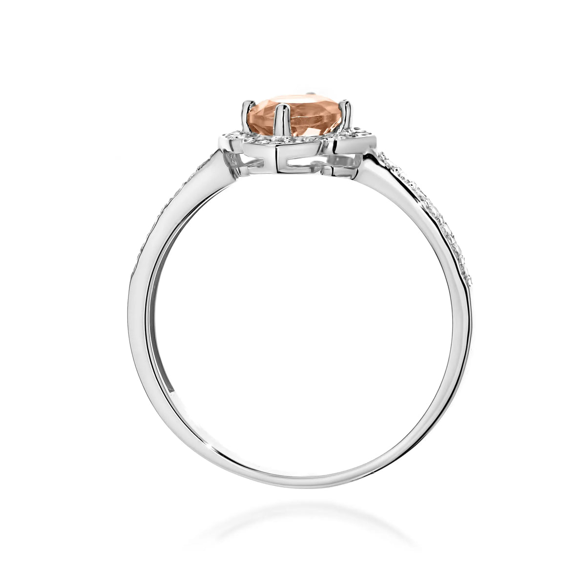 zlatý prsten květina s 0,40ct morganitem a diamanty w0603-mop-01