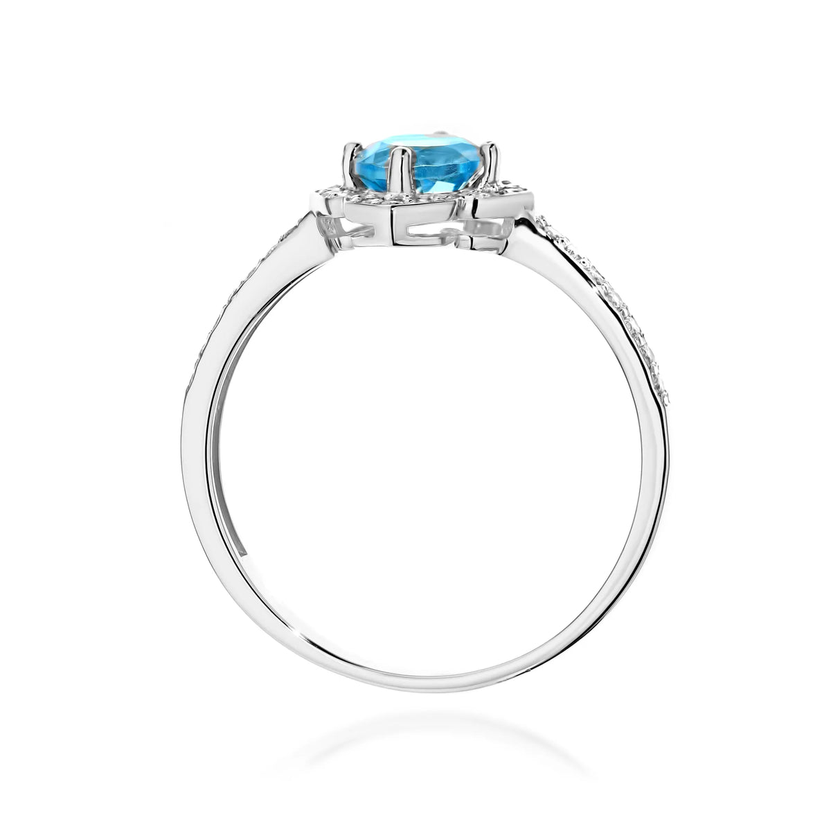 zlatý prsten s květem a topazem 0,50 ct a diamanty w0603-tob-01