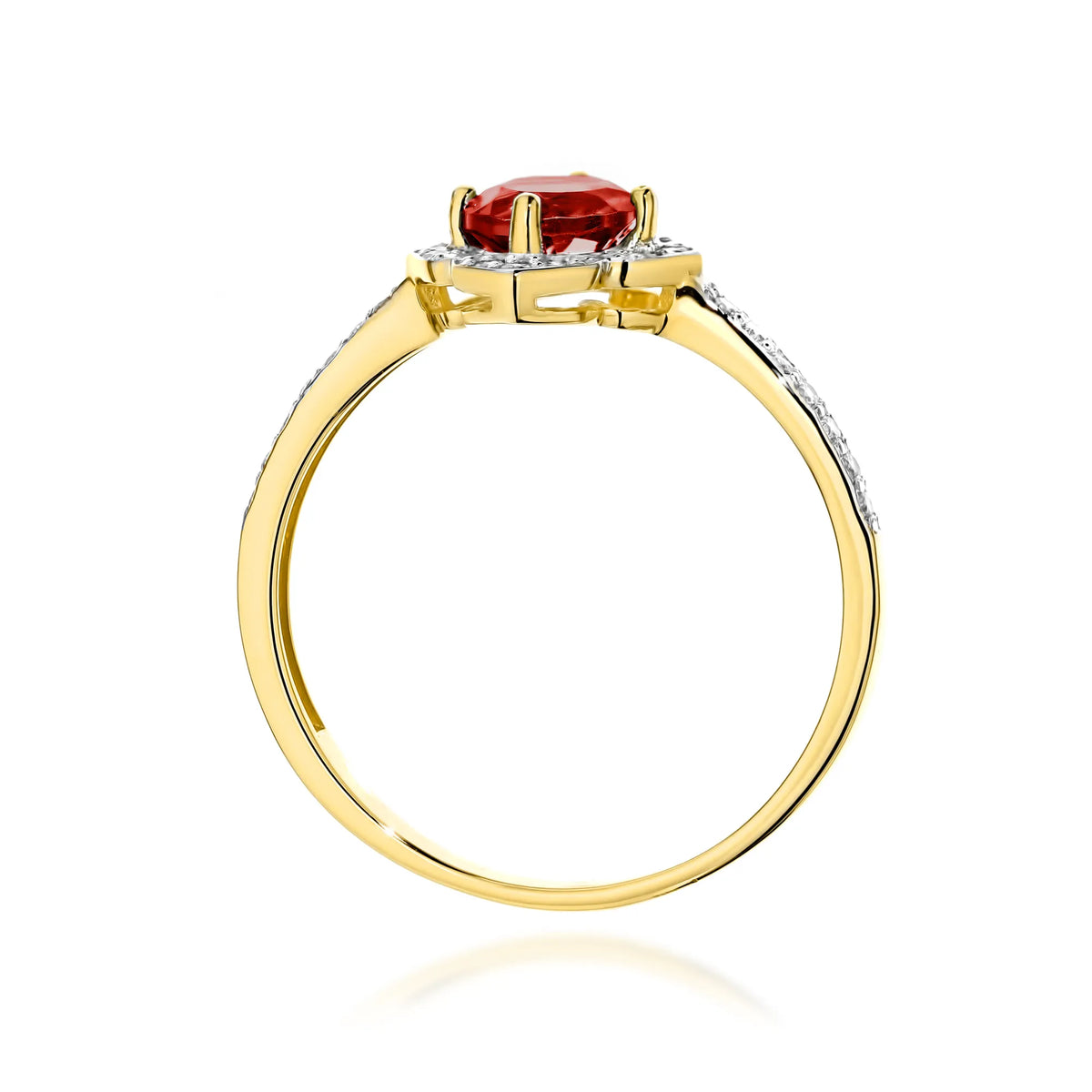 zlatý prsten květina s 0,60ct granátem a diamanty w0603-gar-01