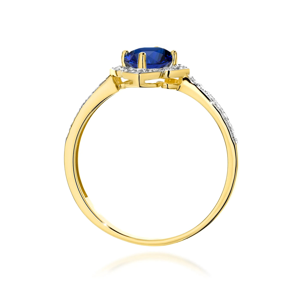 zlatý prsten květina s 0,50ct safírem a diamanty w0603-sab-01