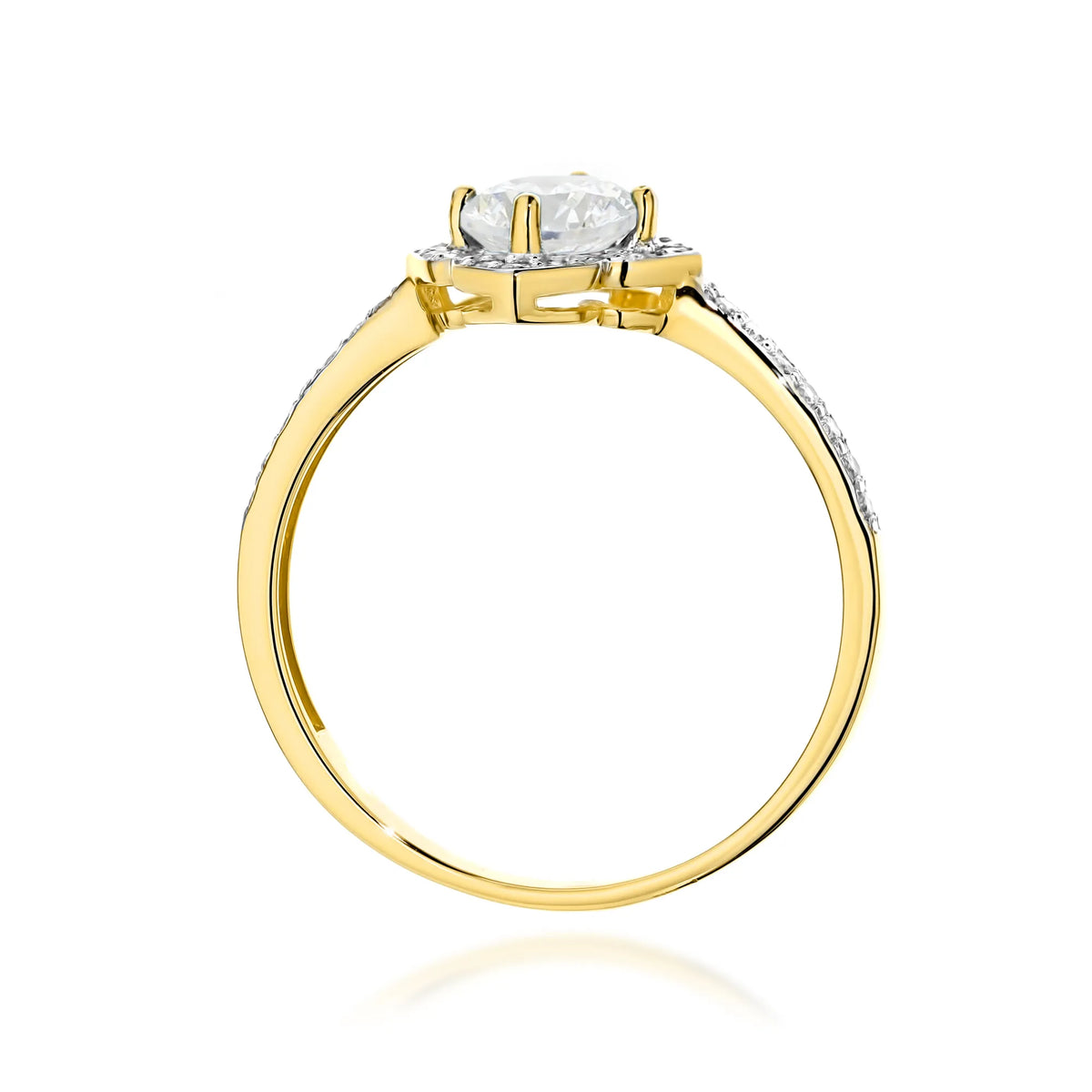 zlatý prsten květina s 0,60ct bílým safírem a diamanty w0603-sa-w-01