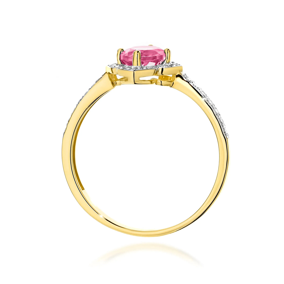 zlatý prsten květina s 0,60ct růžovým topazem a diamanty w0603-top-01