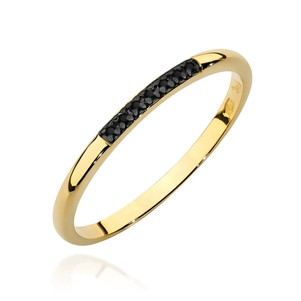 zlatý prsten s 0,035 ct černými diamanty w0607-dib-02