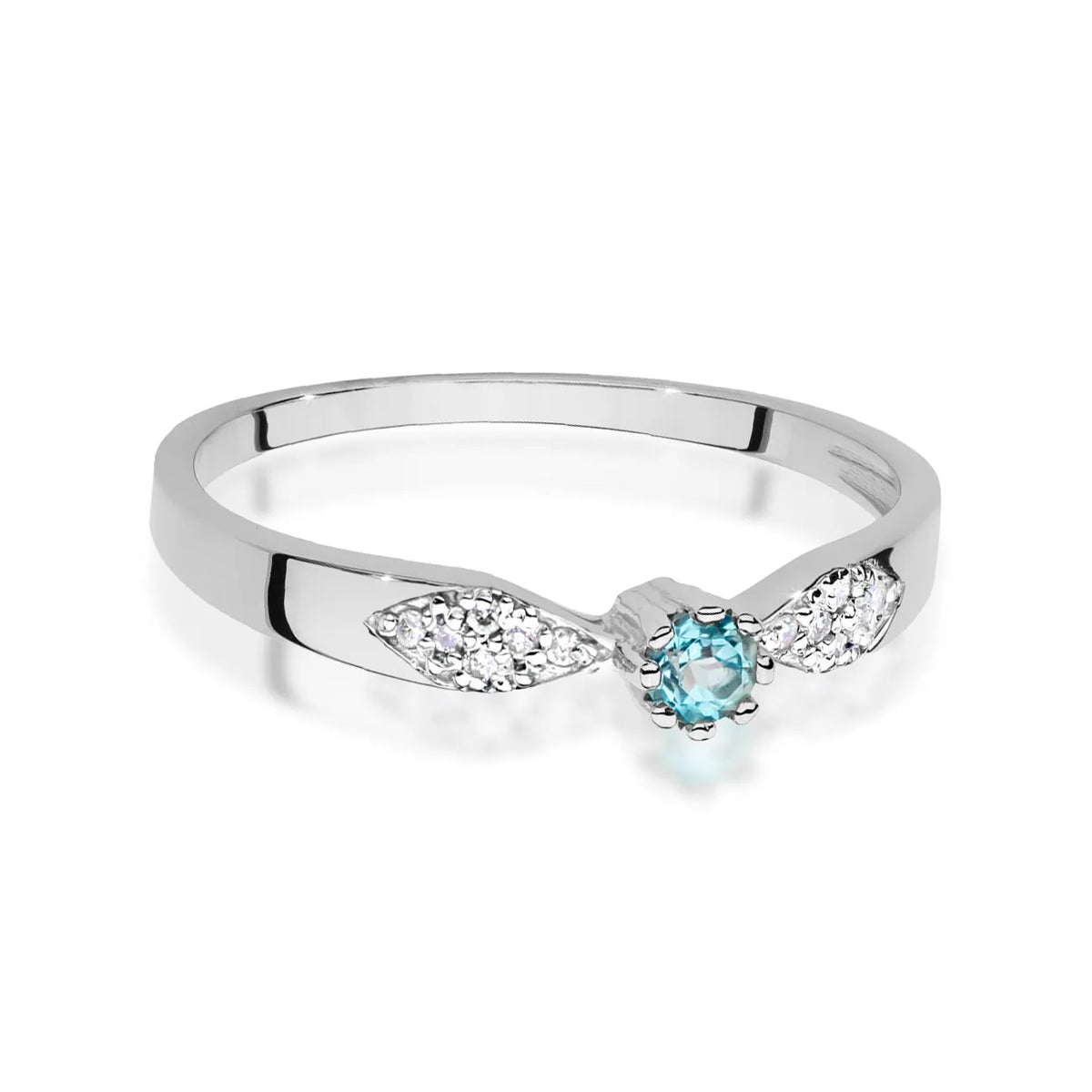 zlatý prsten s topazem 0,15 ct a diamanty 0,06 ct w0613-tob-01