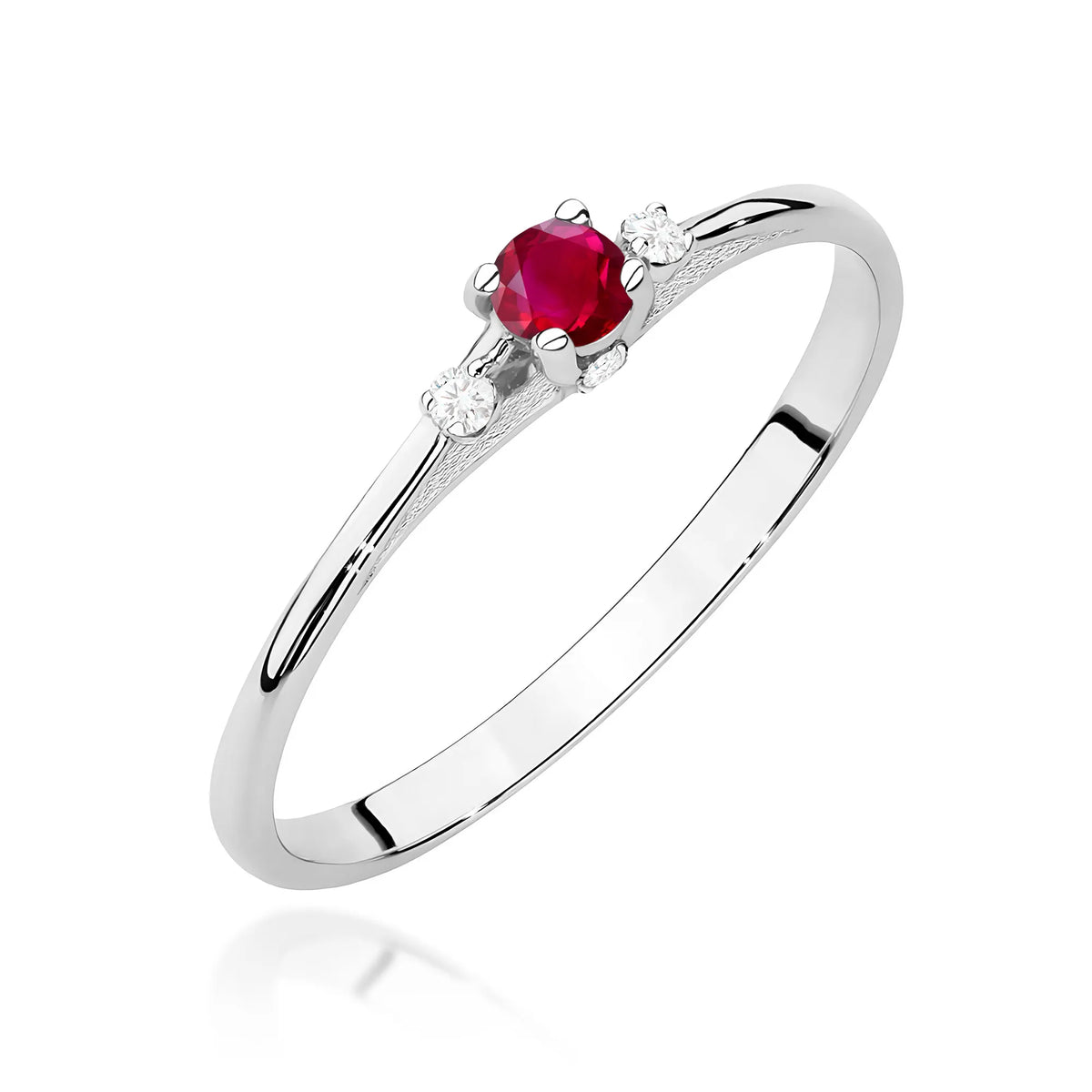 zlatý prsten s 0,15ct rubínem a 0,046ct diamanty w0614-rur-01