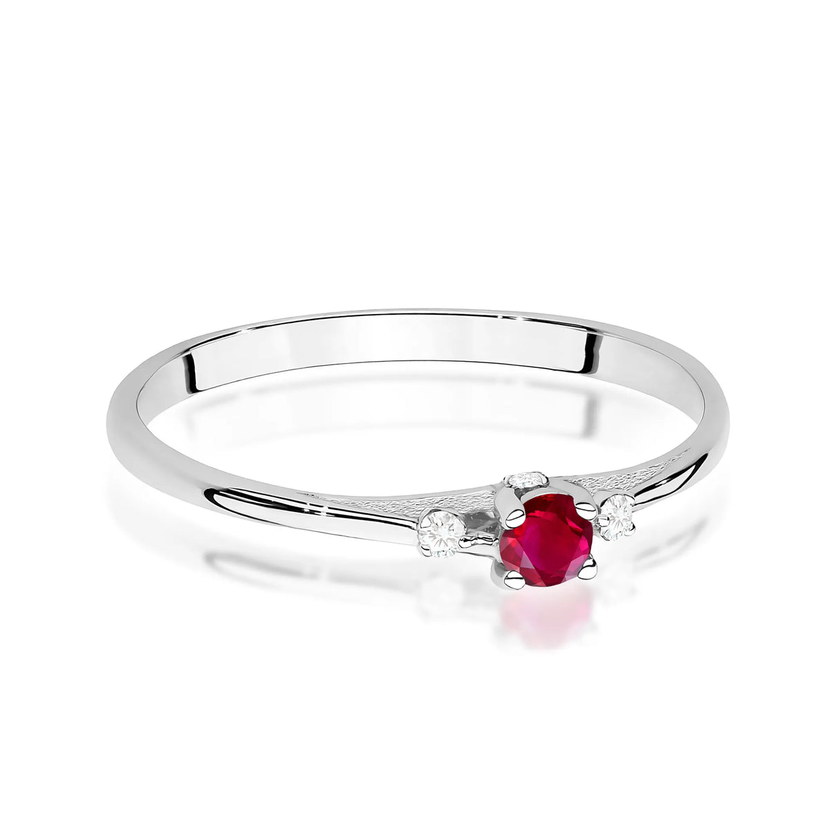 zlatý prsten s 0,15ct rubínem a 0,046ct diamanty w0614-rur-01