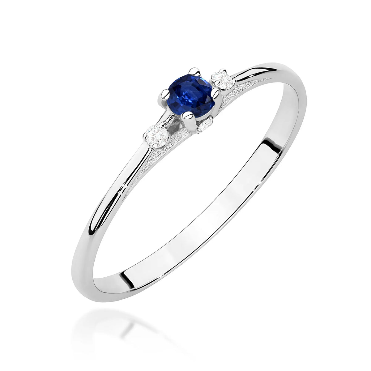 zlatý prsten s 0,15ct safírem a 0,046ct diamanty w0614-sab-01