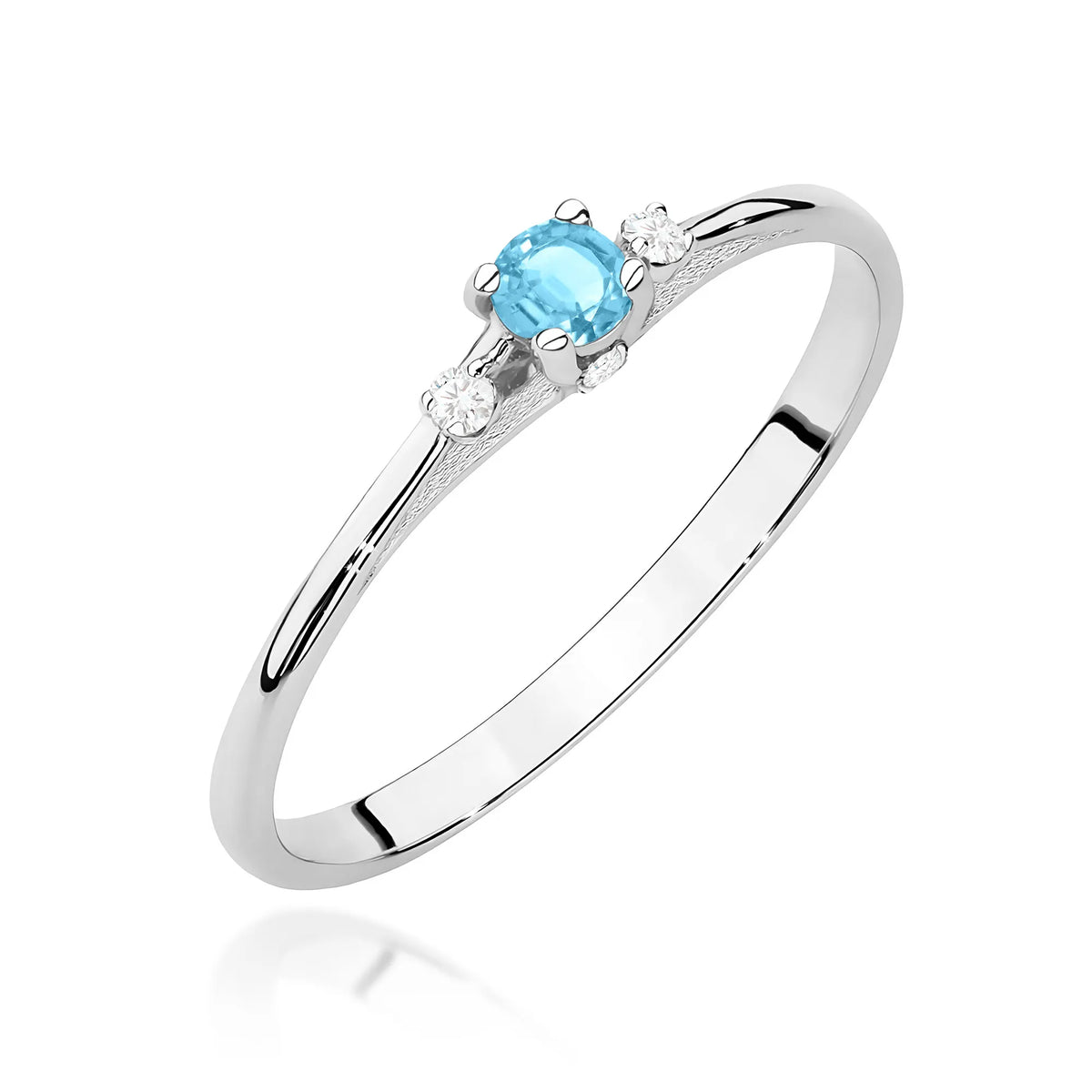 zlatý prsten s topazem 0,15 ct a diamanty 0,046 ct w0614-tob-01