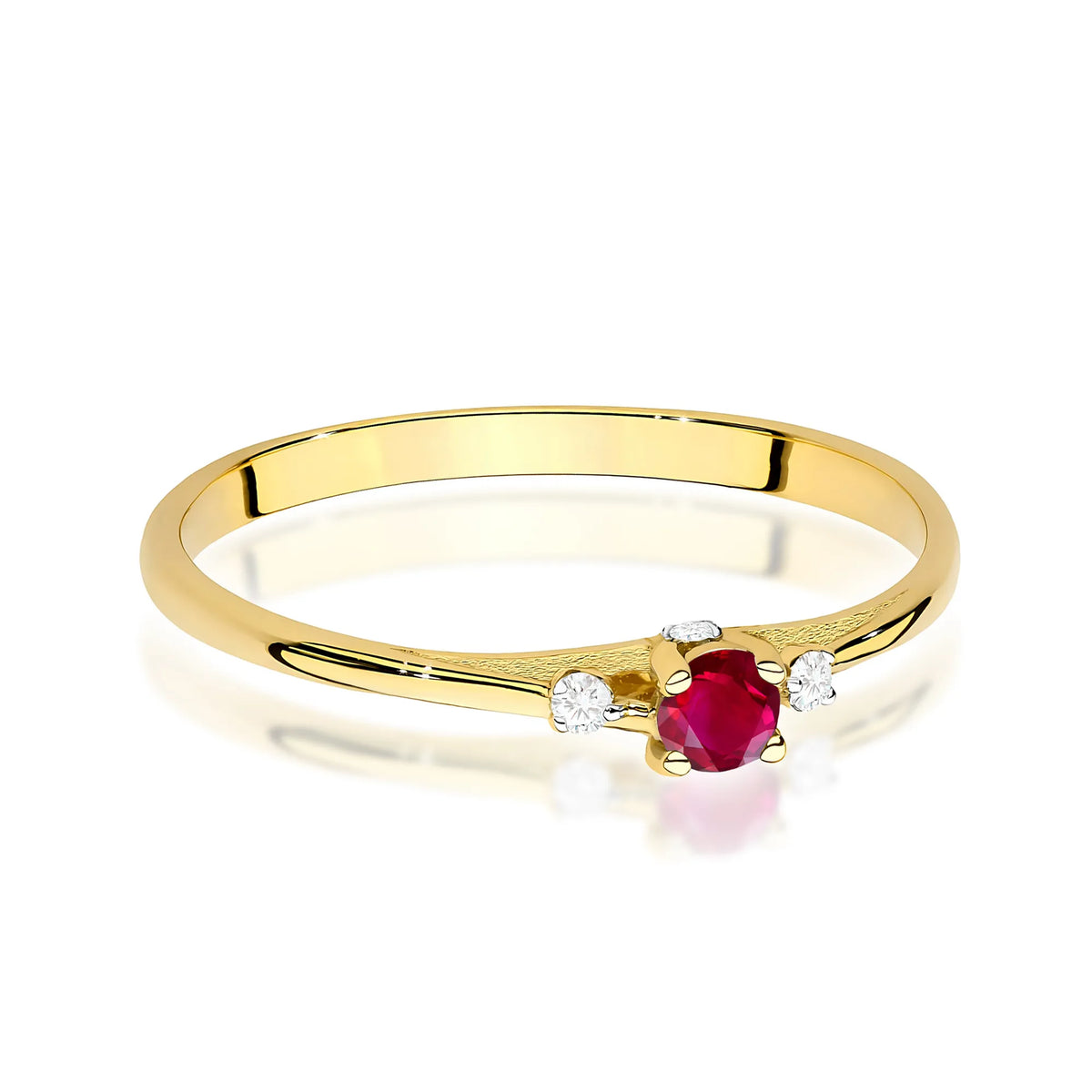 zlatý prsten s 0,15ct rubínem a 0,046ct diamanty w0614-rur-01