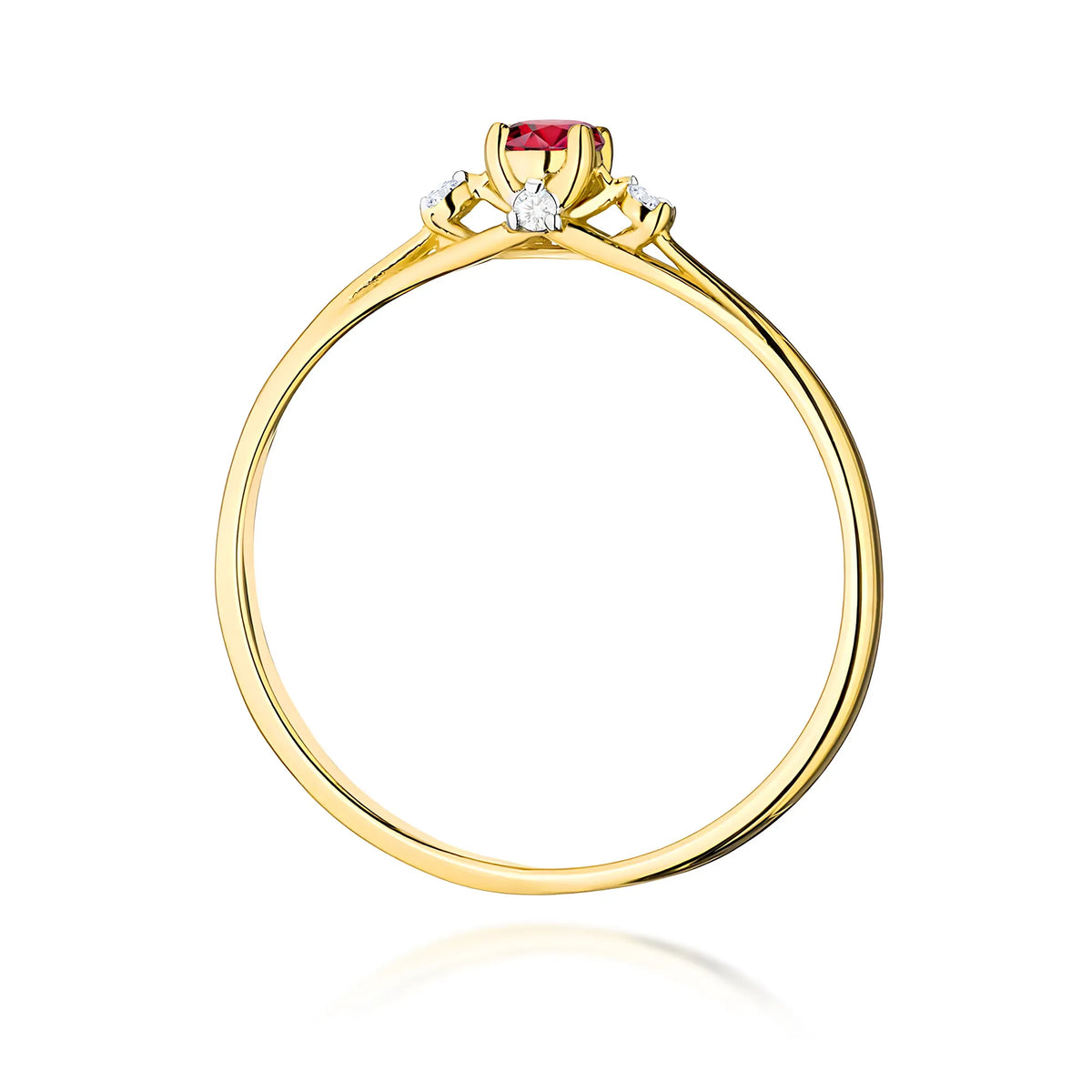 zlatý prsten s 0,15ct rubínem a 0,046ct diamanty w0614-rur-01