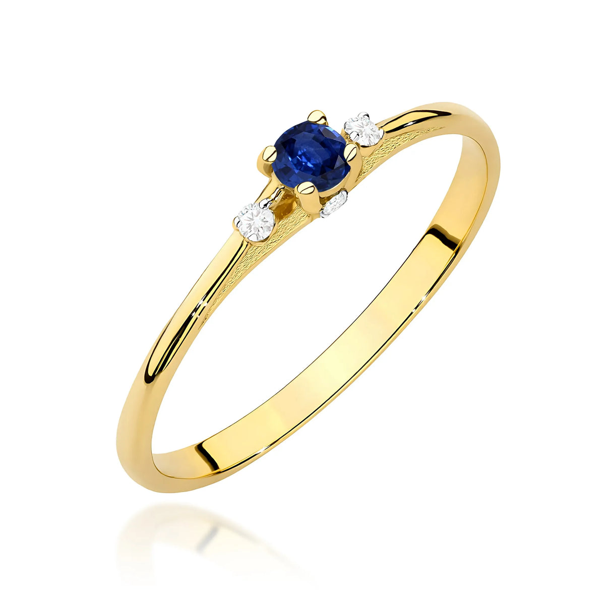 zlatý prsten s 0,15ct safírem a 0,046ct diamanty w0614-sab-01