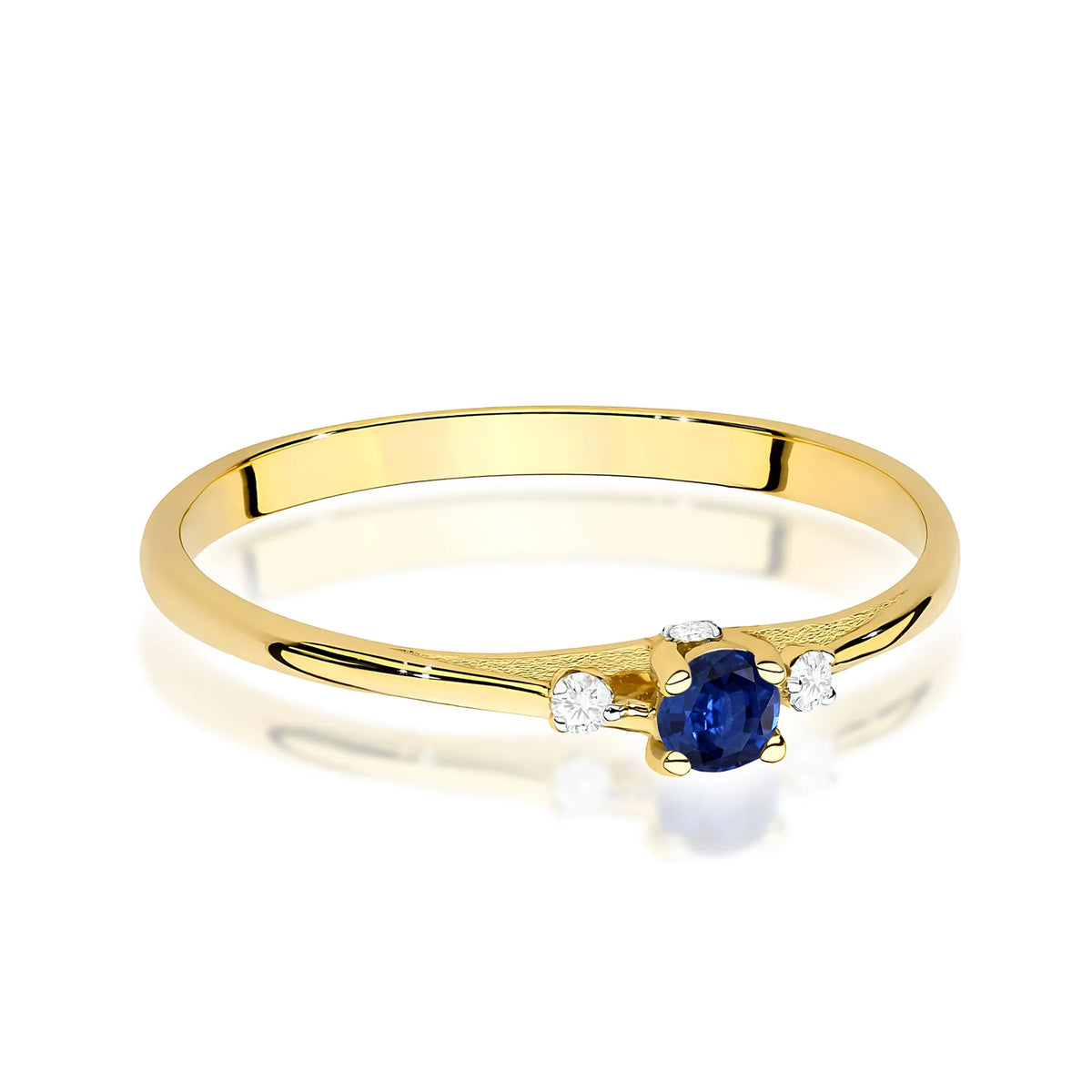 zlatý prsten s 0,15ct safírem a 0,046ct diamanty w0614-sab-01