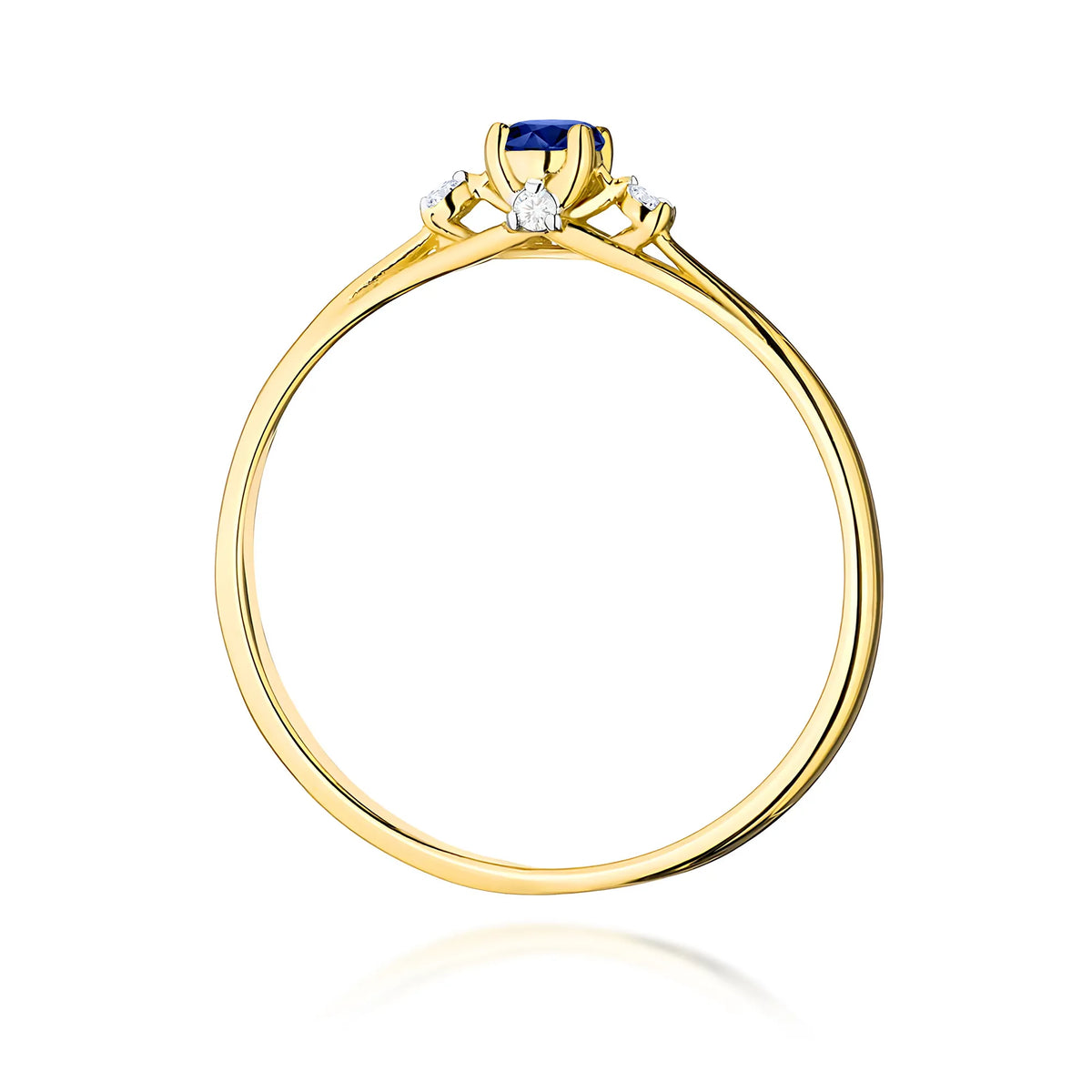 zlatý prsten s 0,15ct safírem a 0,046ct diamanty w0614-sab-01