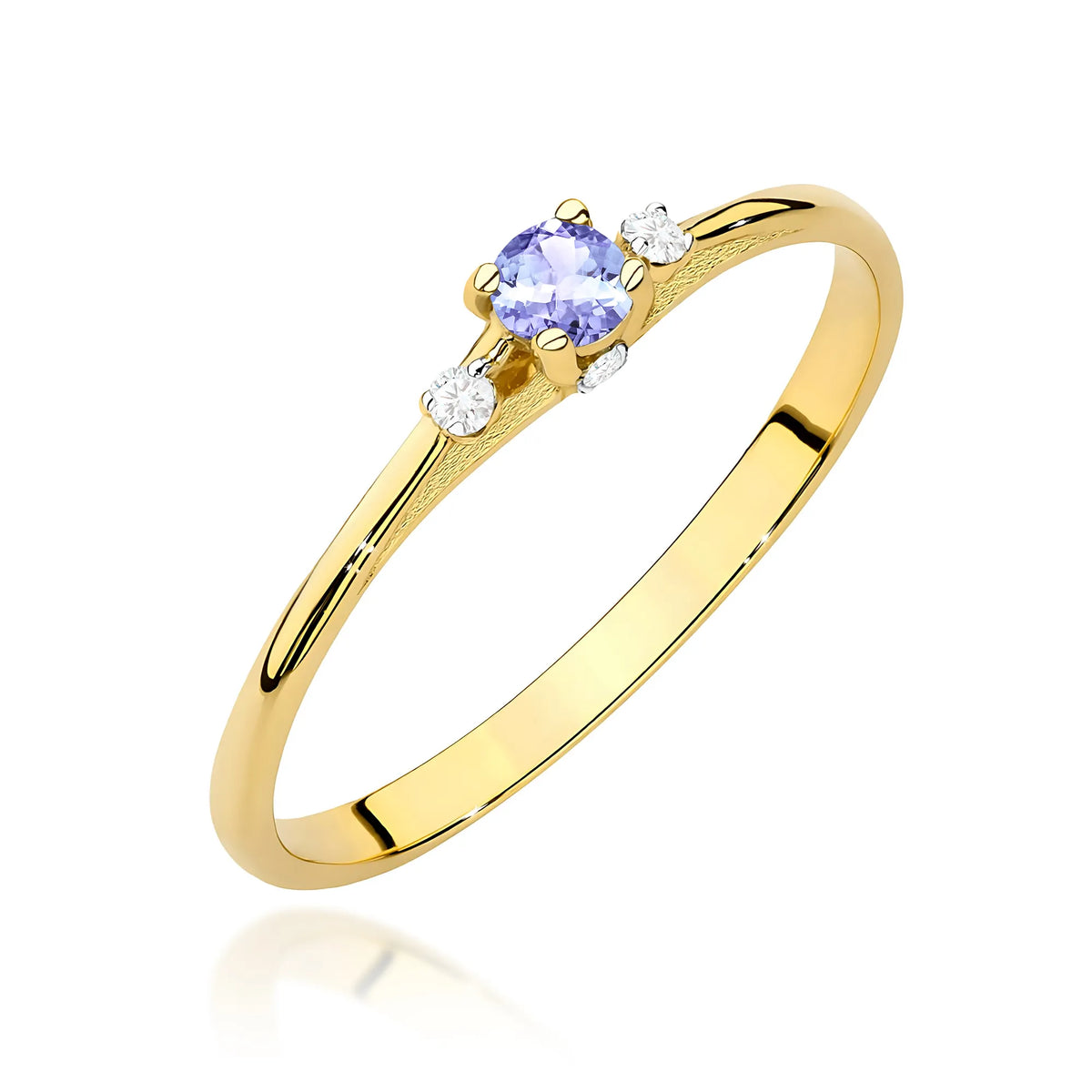zlatý prsten s 0,15ct tanzanitem a 0,046ct diamanty w0614-tap-01