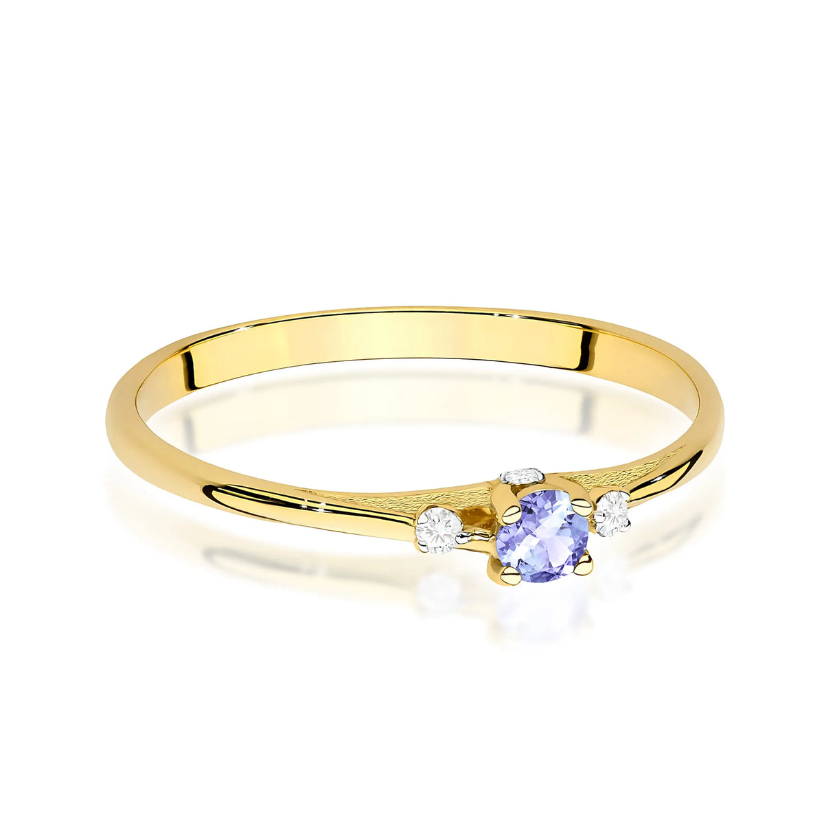 zlatý prsten s 0,15ct tanzanitem a 0,046ct diamanty w0614-tap-01