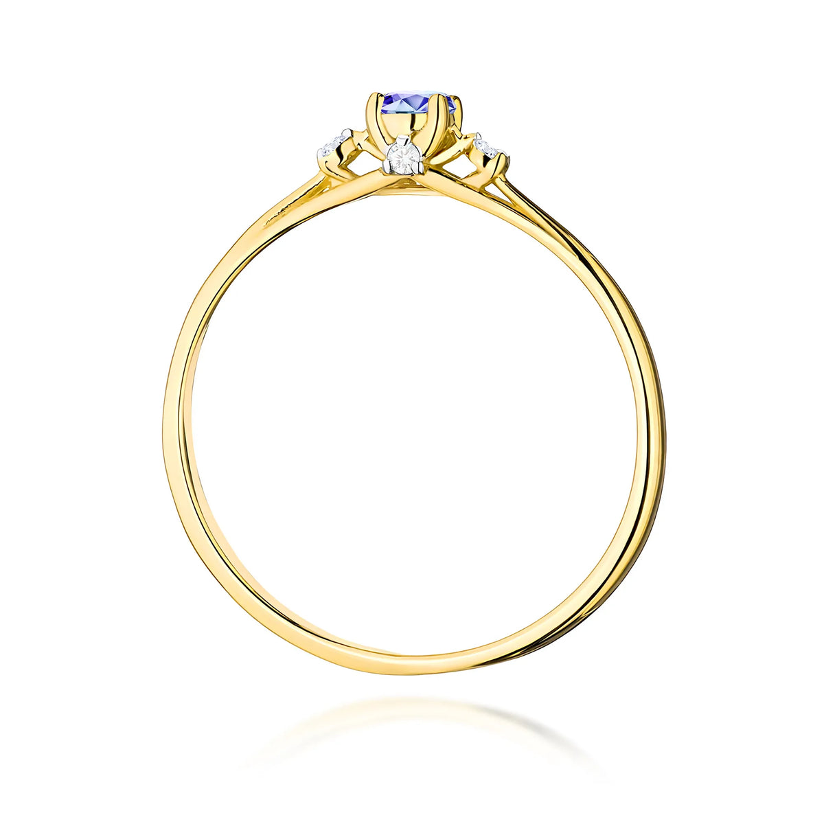 zlatý prsten s 0,15ct tanzanitem a 0,046ct diamanty w0614-tap-01