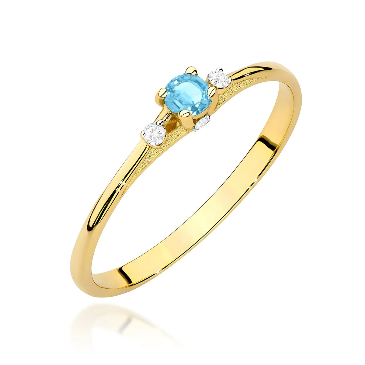 zlatý prsten s topazem 0,15 ct a diamanty 0,046 ct w0614-tob-01