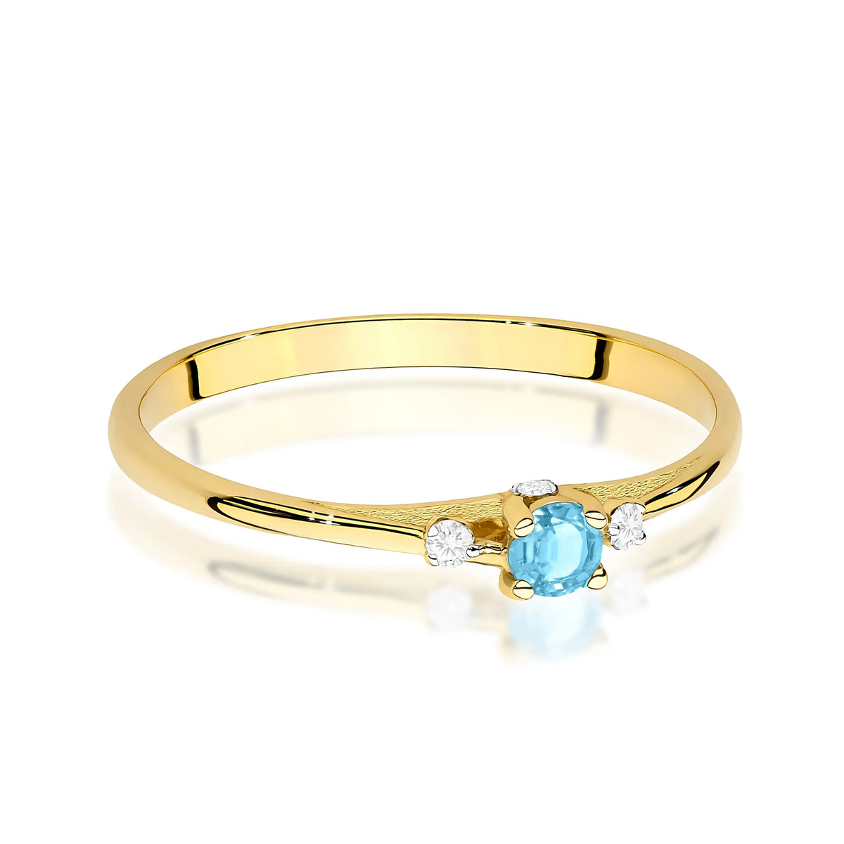 zlatý prsten s topazem 0,15 ct a diamanty 0,046 ct w0614-tob-01