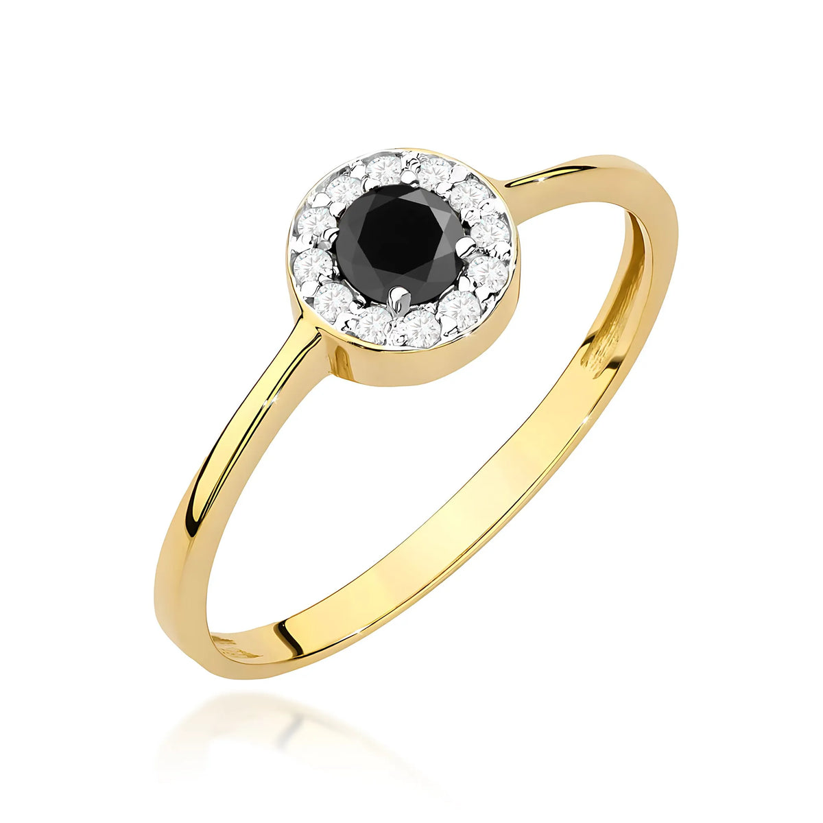 zlatý prsten s 0,30ct černým diamantem a 0,103ct diamanty w0616-dib-01