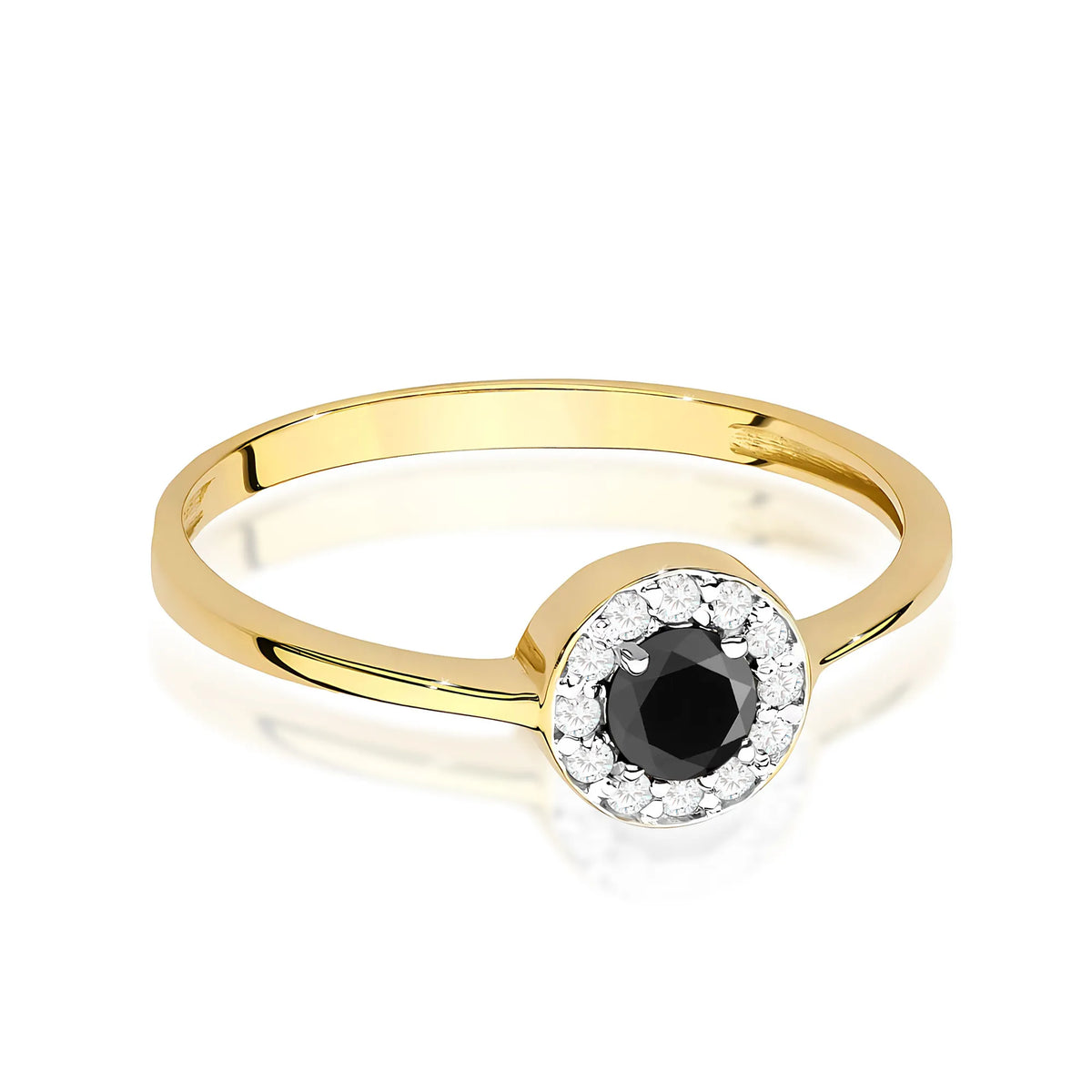zlatý prsten s 0,30ct černým diamantem a 0,103ct diamanty w0616-dib-01