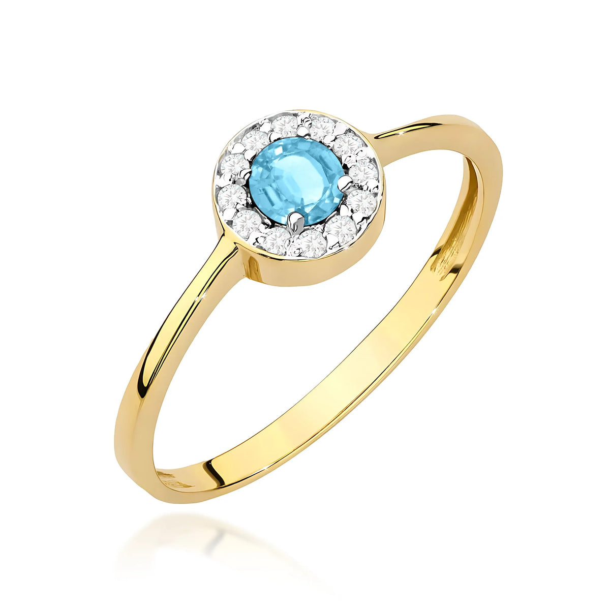 zlatý prsten s topazem 0,25 ct a diamanty 0,103 ct w0616-tob-01