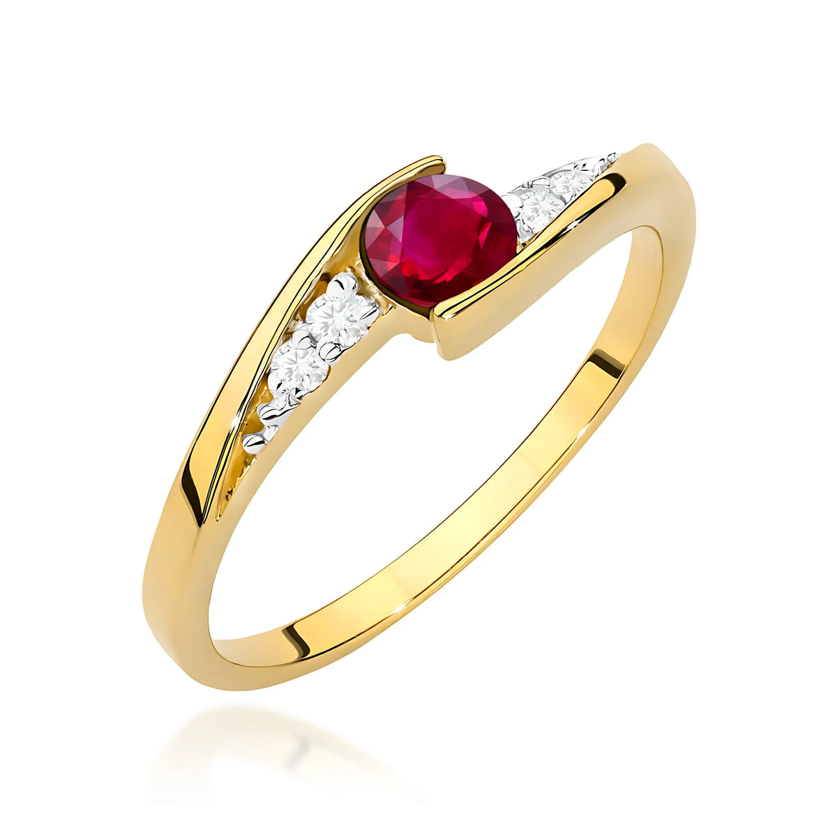 zlatý prsten s 0,30ct rubínem a 0,058ct diamanty w0618-rur-01
