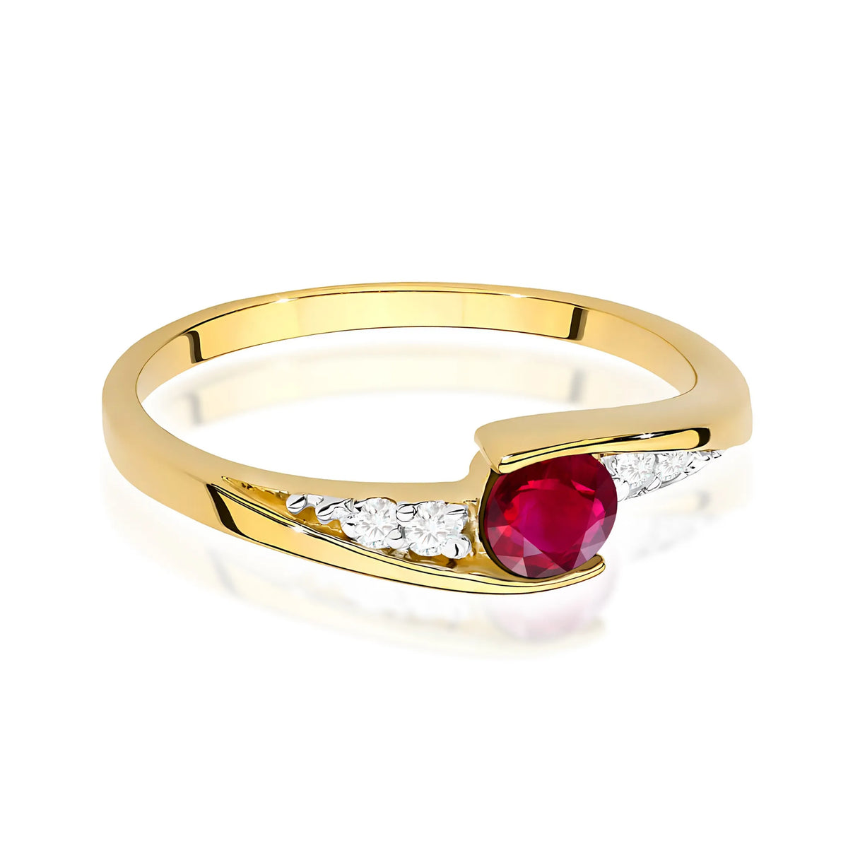 zlatý prsten s 0,30ct rubínem a 0,058ct diamanty w0618-rur-01