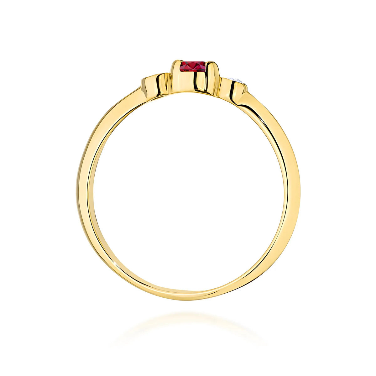 zlatý prsten s 0,15ct rubínem a 0,06ct diamanty w0620-rur-01