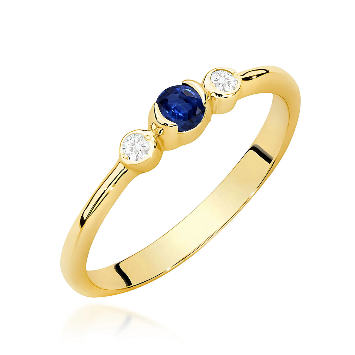 zlatý prsten s 0,15ct safírem a 0,06ct diamanty w0620-sab-01