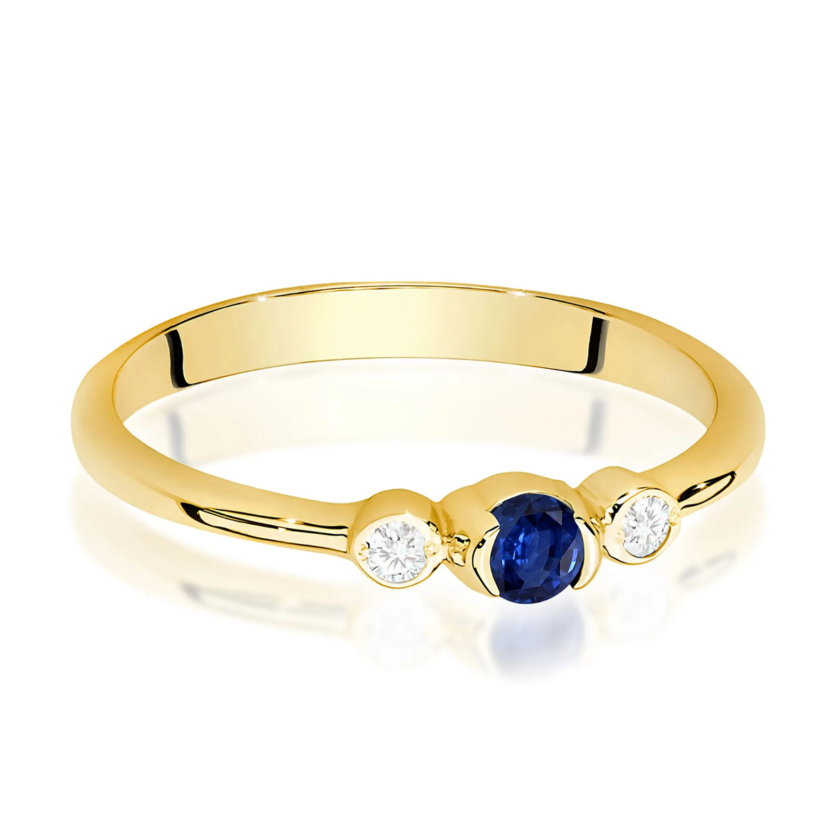 zlatý prsten s 0,15ct safírem a 0,06ct diamanty w0620-sab-01