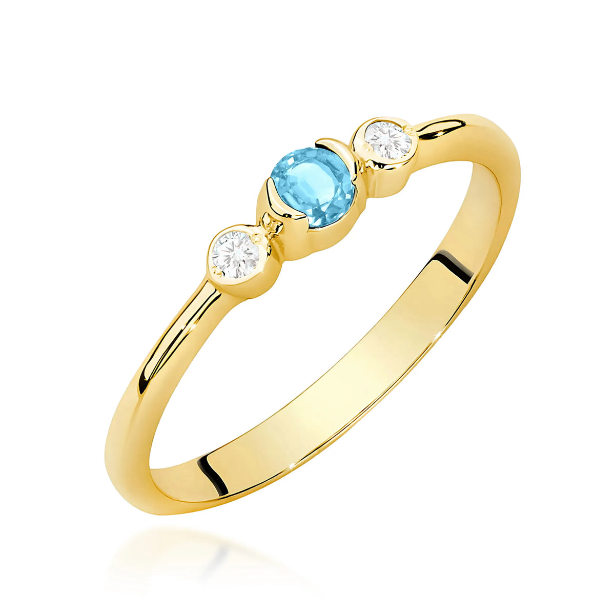 zlatý prsten s topazem 0,15 ct a diamanty 0,06 ct w0620-tob-01