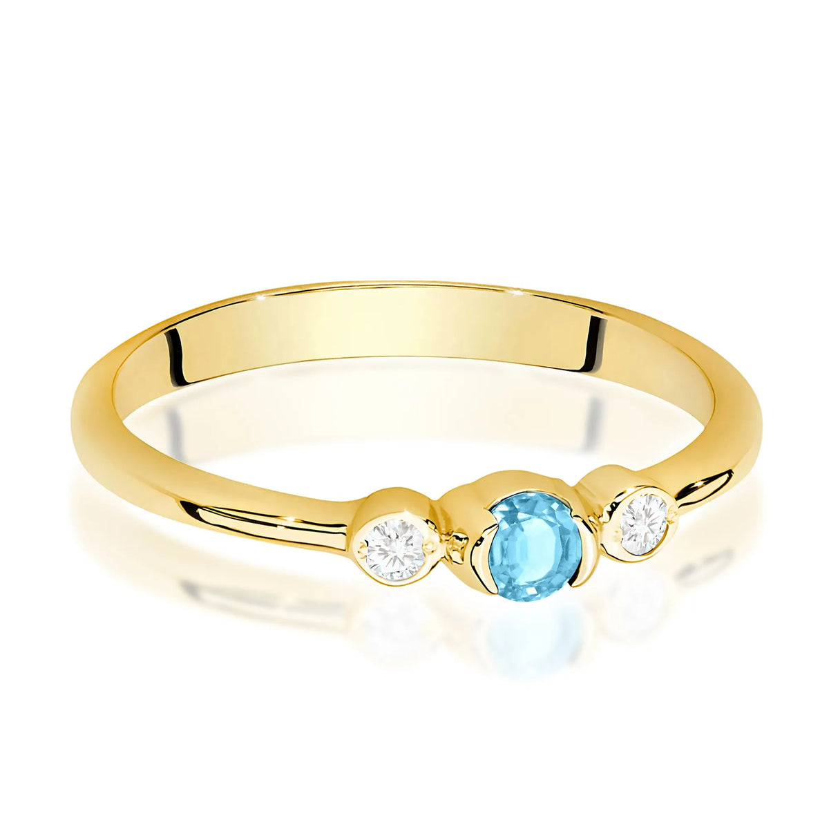 zlatý prsten s topazem 0,15 ct a diamanty 0,06 ct w0620-tob-01
