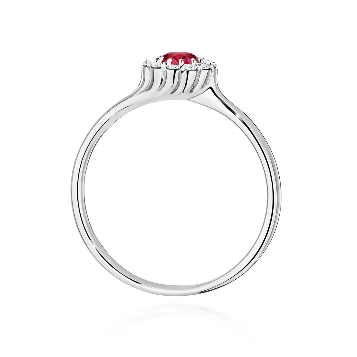 Zlatý prsten s rubínem 0,60 ct a diamanty 0,103 ct