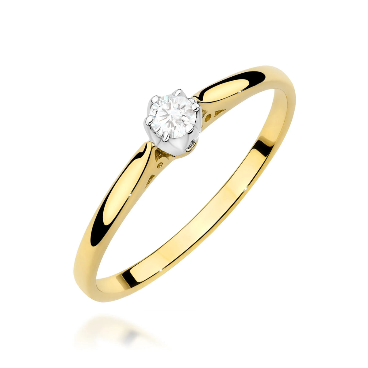 zlatý prsten s diamantem 0,10 ct w0672-diw-01