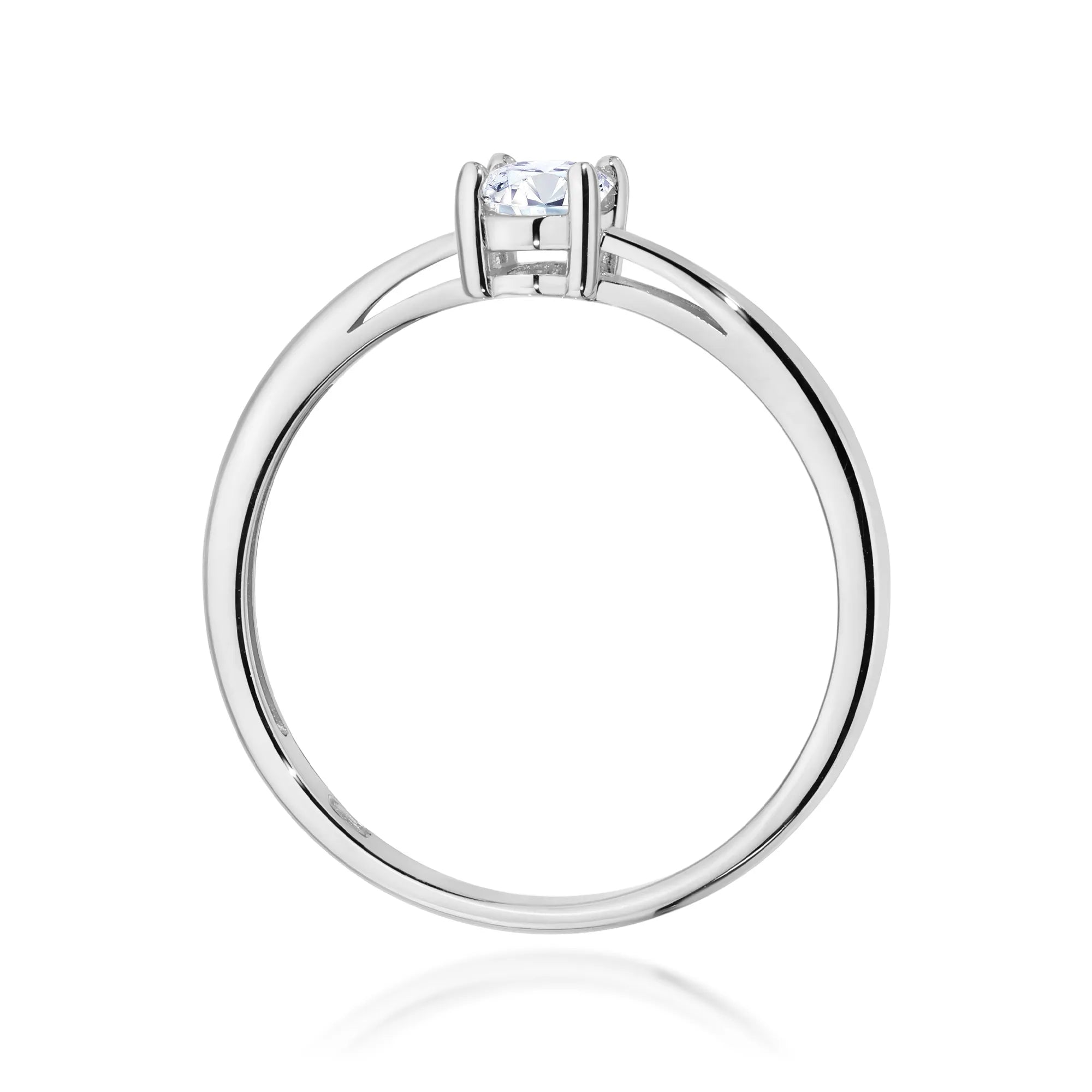 Zásnubní prsten s diamantem v 585 bílém zlatě