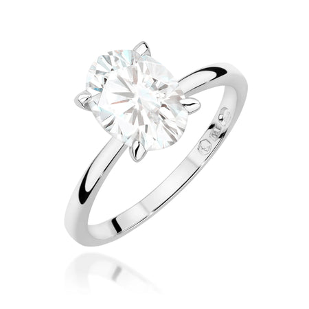 Lab-grown Diamond Engagement Ring in 585 White Gold