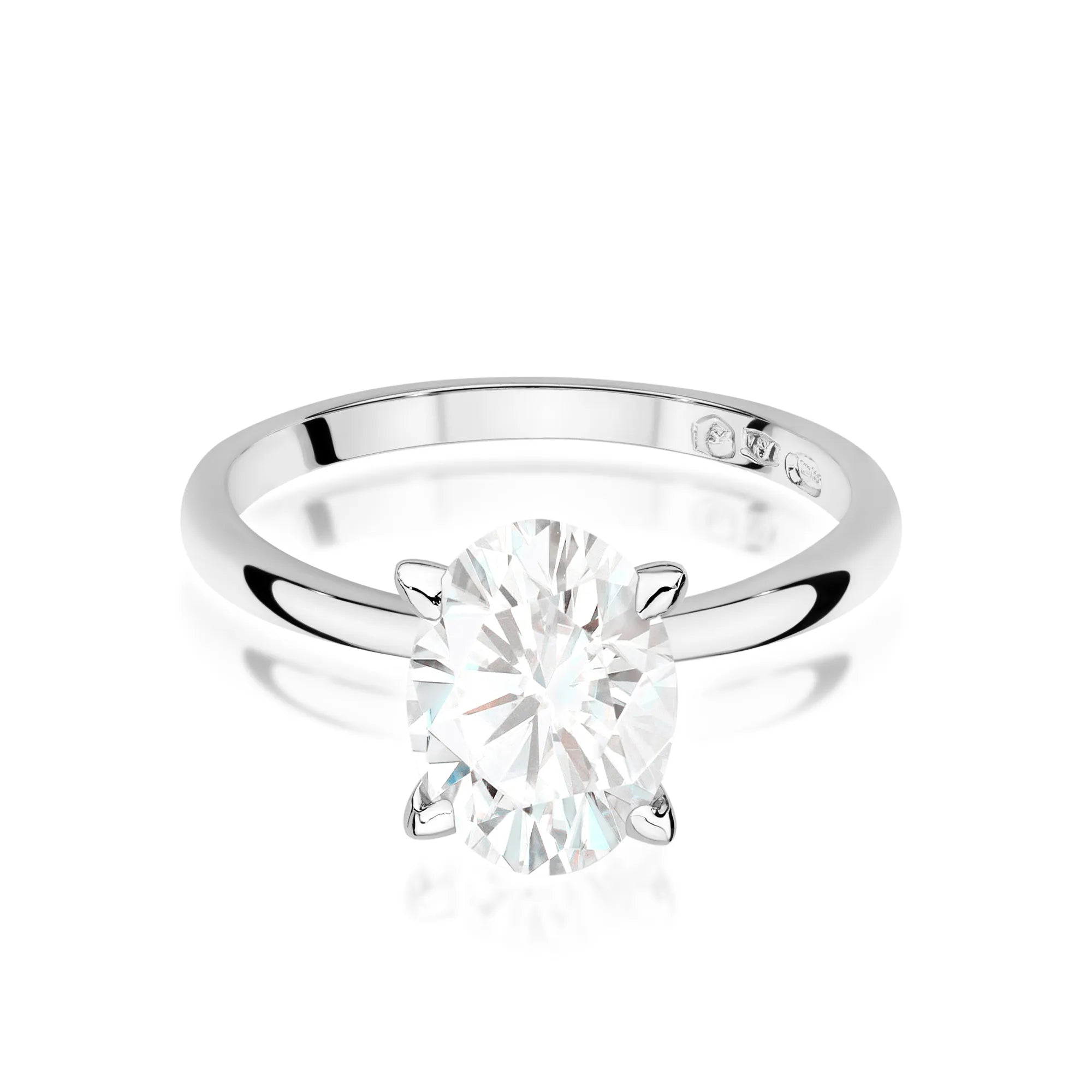Lab-grown Diamond Engagement Ring in 585 White Gold