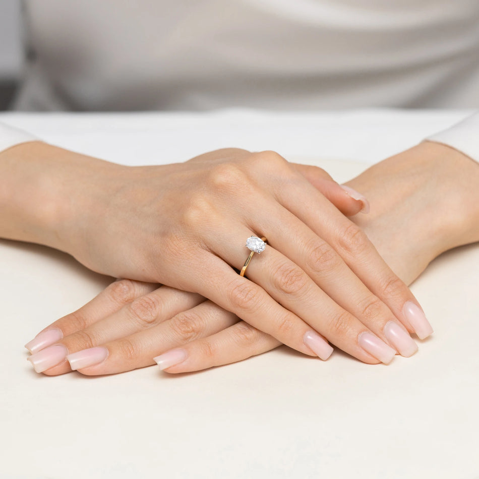 Prsten ze žlutého zlata s lab-grown diamantem 1,00 ct Oval