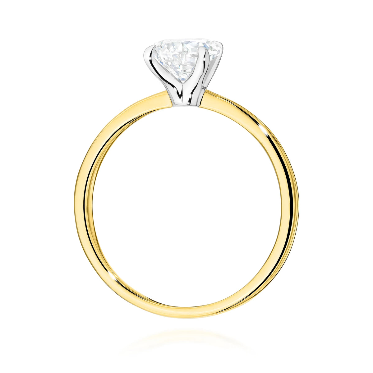 Prsten ze žlutého zlata s lab-grown diamantem Pear o hmotnosti 1,00 ct
