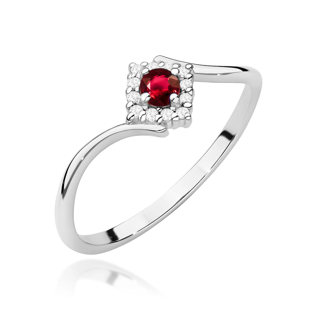 zlatý prsten s 0,15ct rubínem a 0,06ct diamanty w0702-rur-01