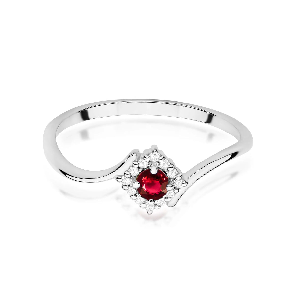 zlatý prsten s 0,15ct rubínem a 0,06ct diamanty w0702-rur-01