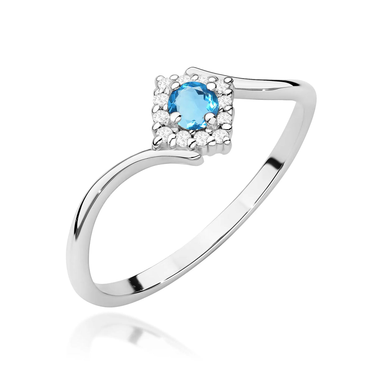 zlatý prsten s topazem 0,15 ct a diamanty 0,06 ct w0702-tob-01