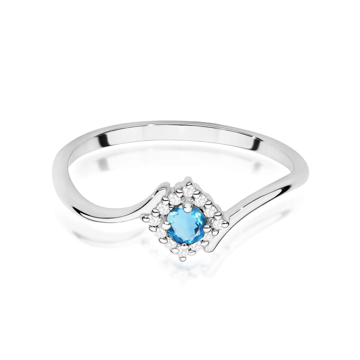 zlatý prsten s topazem 0,15 ct a diamanty 0,06 ct w0702-tob-01