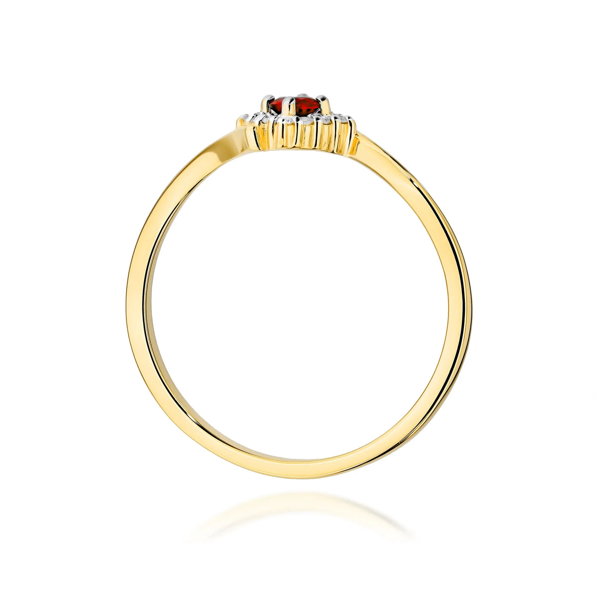 zlatý prsten s 0,15ct rubínem a 0,06ct diamanty w0702-rur-01