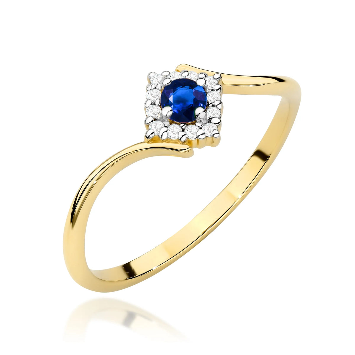 zlatý prsten s 0,15ct safírem a 0,06ct diamanty w0702-sab-01