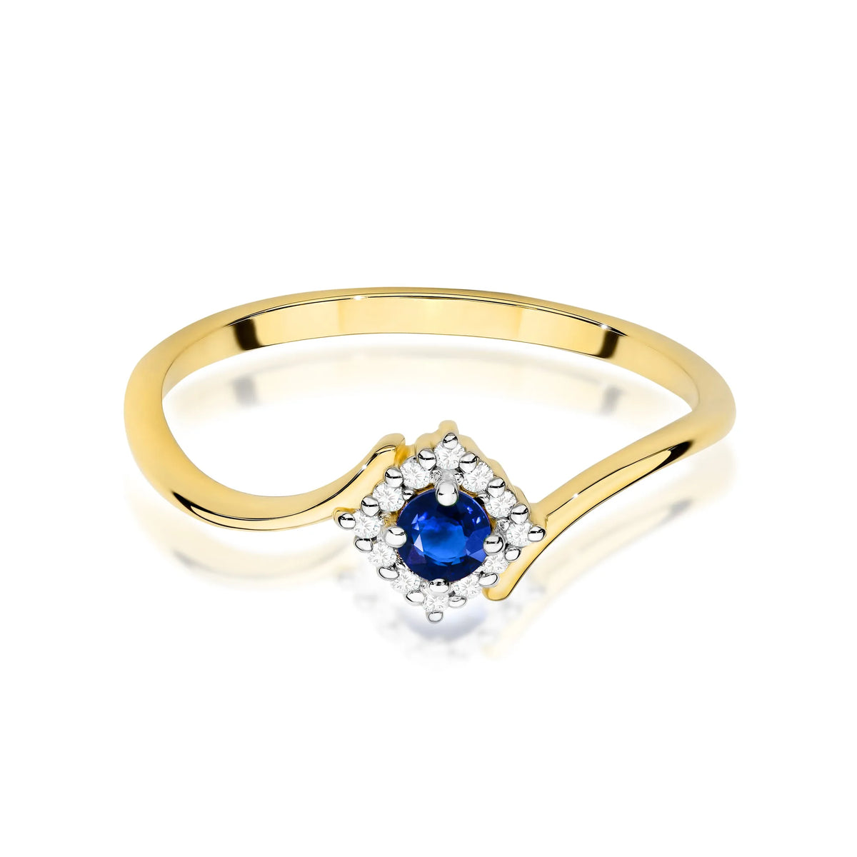 zlatý prsten s 0,15ct safírem a 0,06ct diamanty w0702-sab-01
