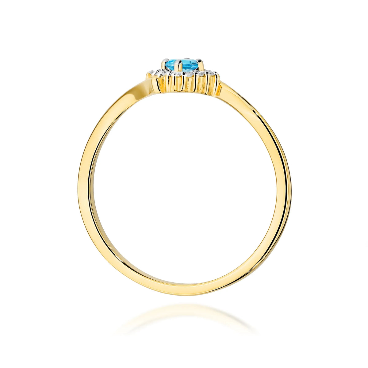 zlatý prsten s topazem 0,15 ct a diamanty 0,06 ct w0702-tob-01