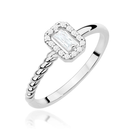 Diamond Engagement Ring in 585 White Gold