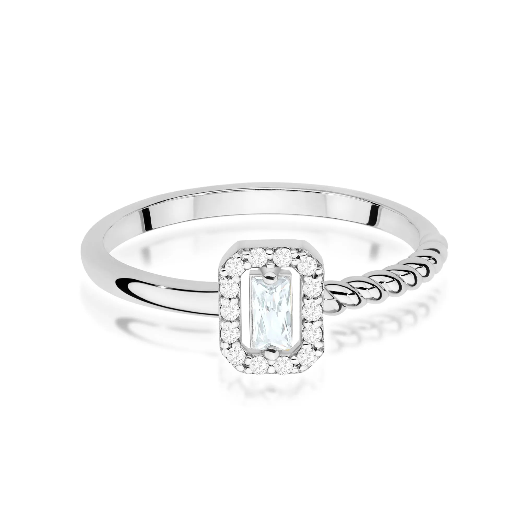 Diamond Engagement Ring in 585 White Gold